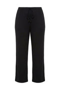 Elasticated Waist and Drawstring Pocketless Wide Leg Trousers