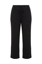 Elasticated Waist and Drawstring Pocketless Wide Leg Trousers