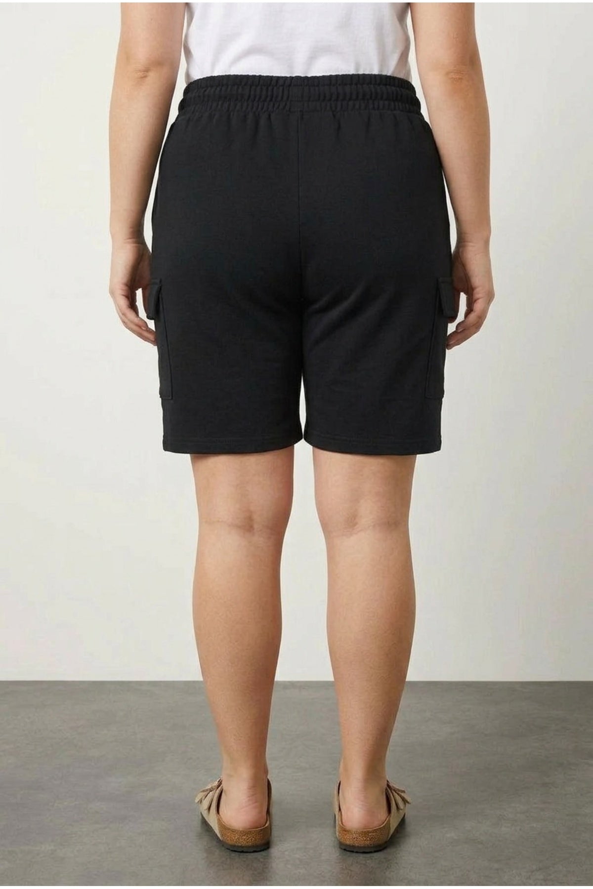 Plus Size Pocketed Drawstring Waist Loose Fit Cargo Jogger Shorts