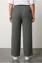 Plus Size Elastic Waist Wide Leg Pocketed Trousers