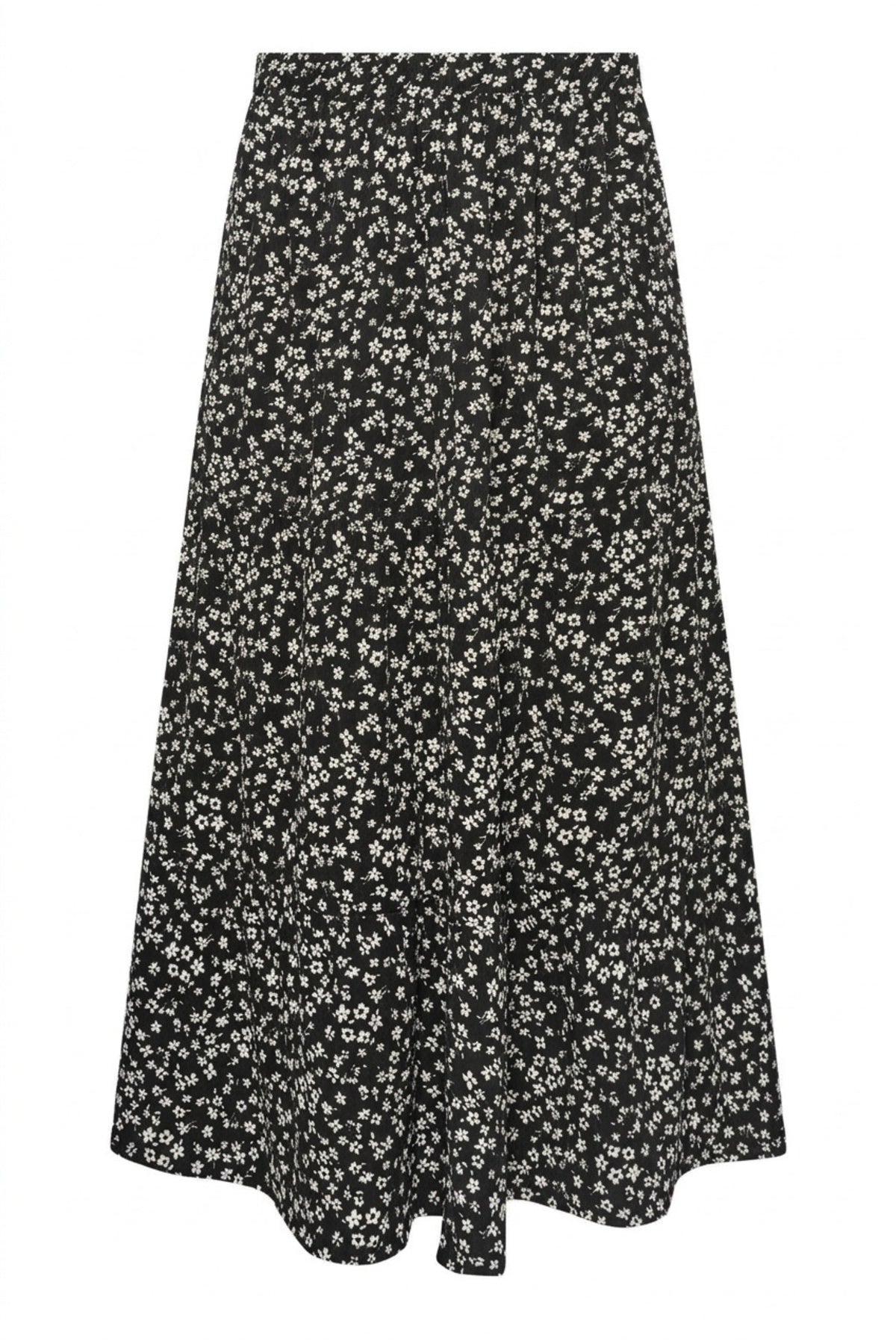 Plus Size Longline Pocketless Elastic Waist Patterned Skirt