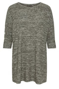 Plus Size Half Sleeve Button Detailed Soft Textured Sweater