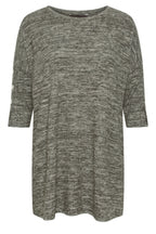 Plus Size Half Sleeve Button Detailed Soft Textured Sweater