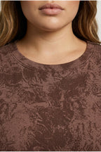 Plus Size Long Sleeve Crew Neck Front Pocket Patterned Sweatshirt