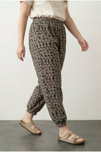 Plus Size Stretchy Fabric Jogger Pants with Elastic Waist, Cuffs, and Pockets
