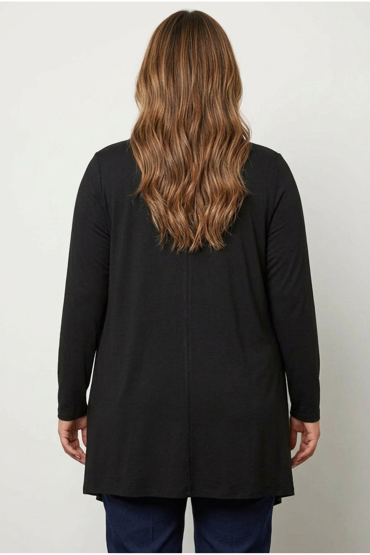 Black Asymmetric Cut Draped Cardigan