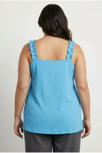 Tie-Front Ruffled Strappy Blouse