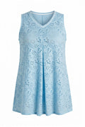 Plus Size V-Neck Sleeveless Lace Detailed Unlined Blouse