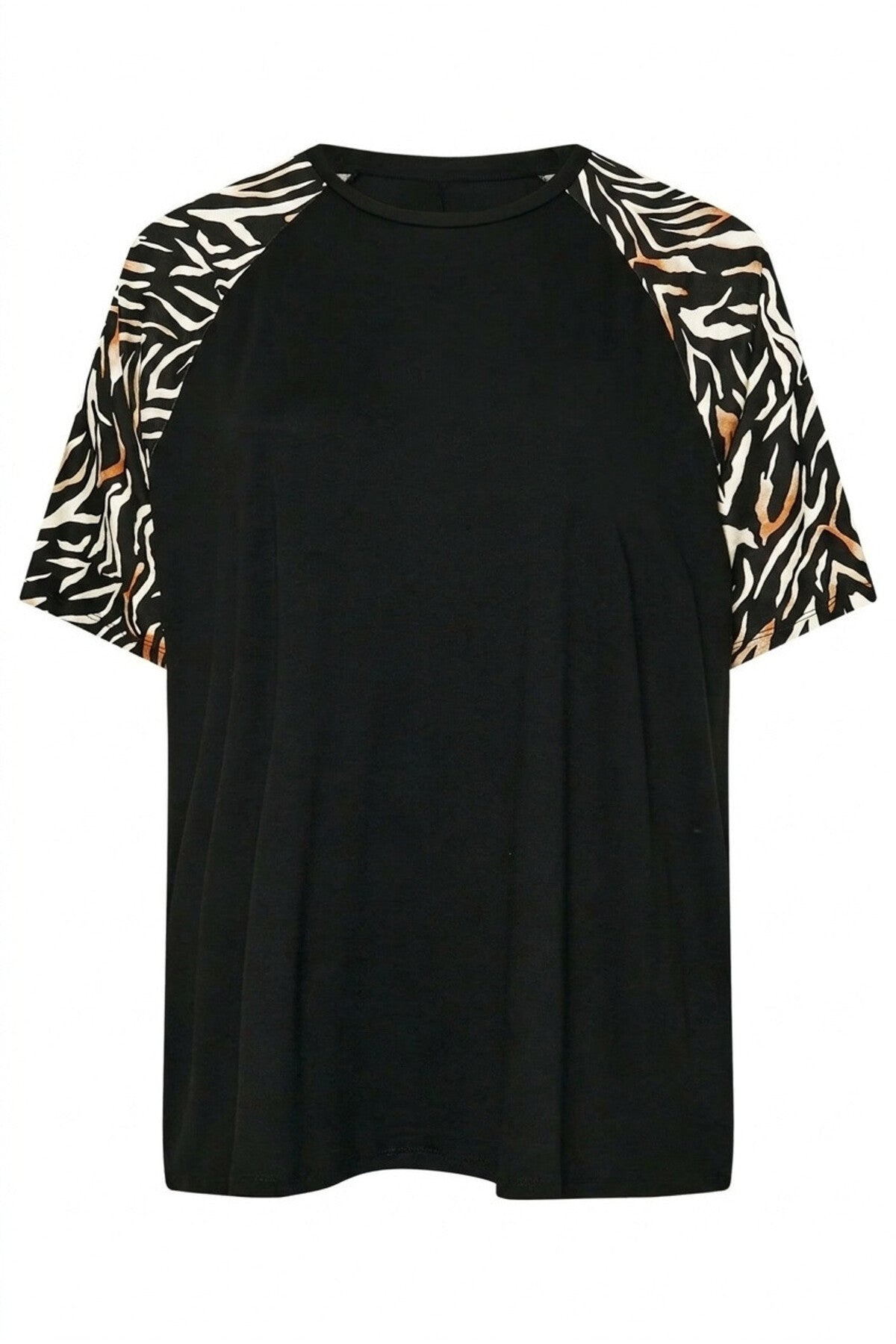 Plus Size Short Sleeve Crew Neck Leopard Print T-shirt