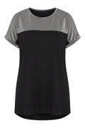 Plus Size Crew Neck Short Sleeve Shiny Printed T-shirt