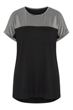 Plus Size Crew Neck Short Sleeve Shiny Printed T-shirt
