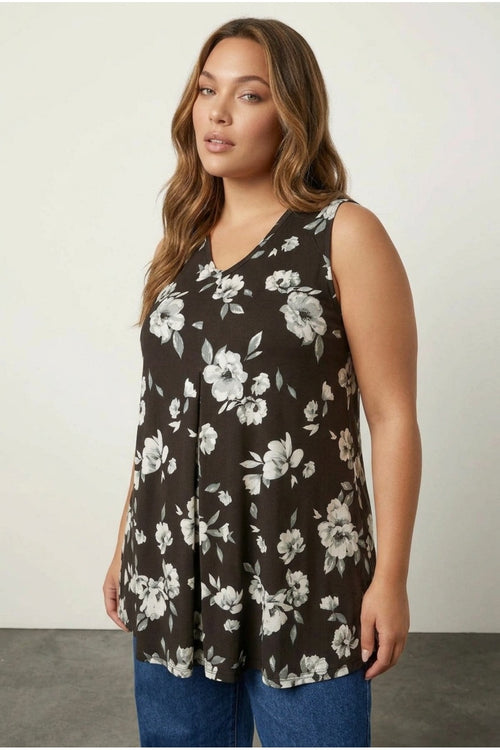 Floral Patterned Sleeveless Top