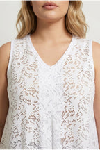 Plus Size V-Neck Sleeveless Unlined Lace Blouse