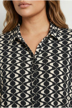 Plus Size Short Sleeve Patterned Shirt