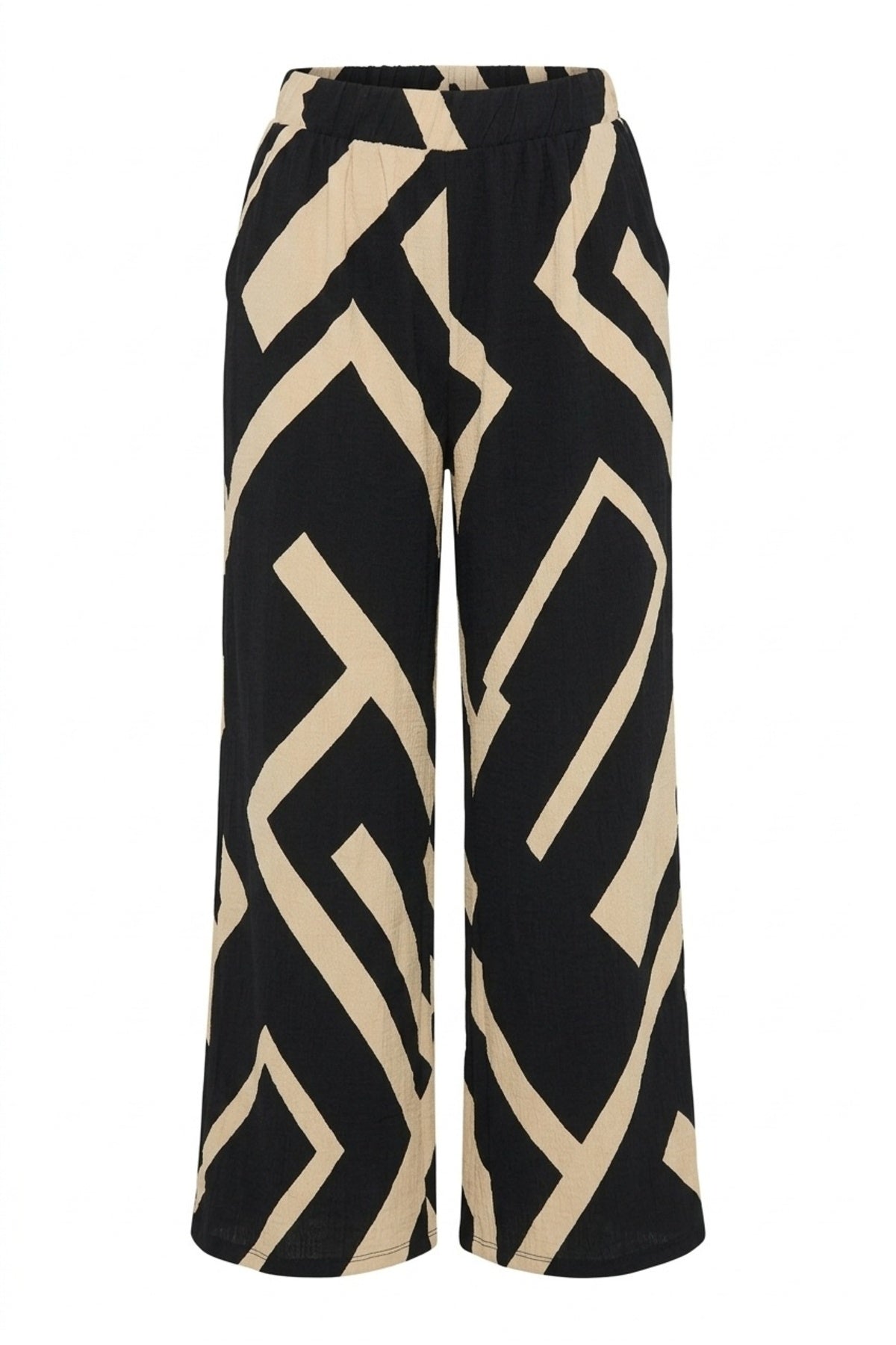 Plus Size Elasticated Waist Wide Leg Pants with Pockets