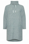 Plus Size Long Sleeve Hooded Soft Textured Sweatshirt Dress