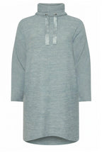 Plus Size Long Sleeve Hooded Soft Textured Sweatshirt Dress