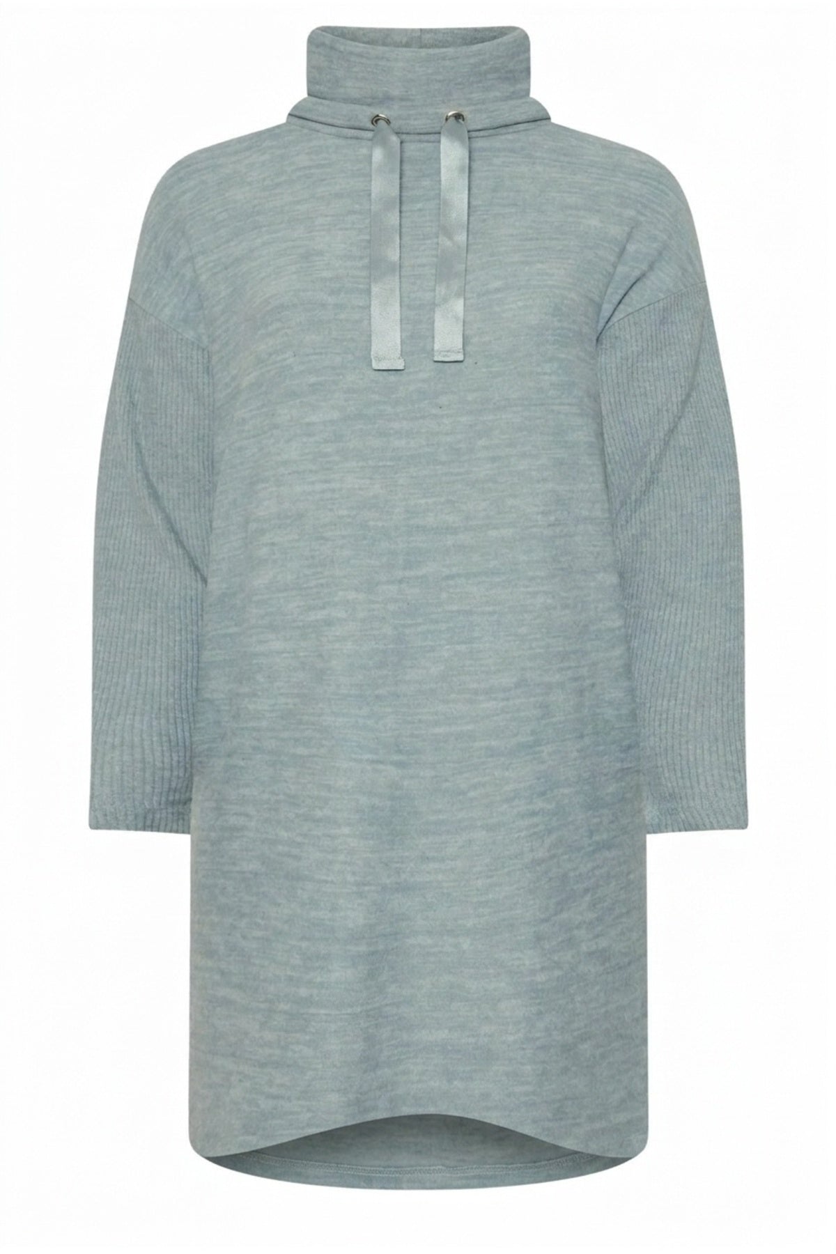 Plus Size Long Sleeve Hooded Soft Textured Sweatshirt Dress