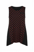 Plus Size Front Polka Dot Sleeveless Blouse