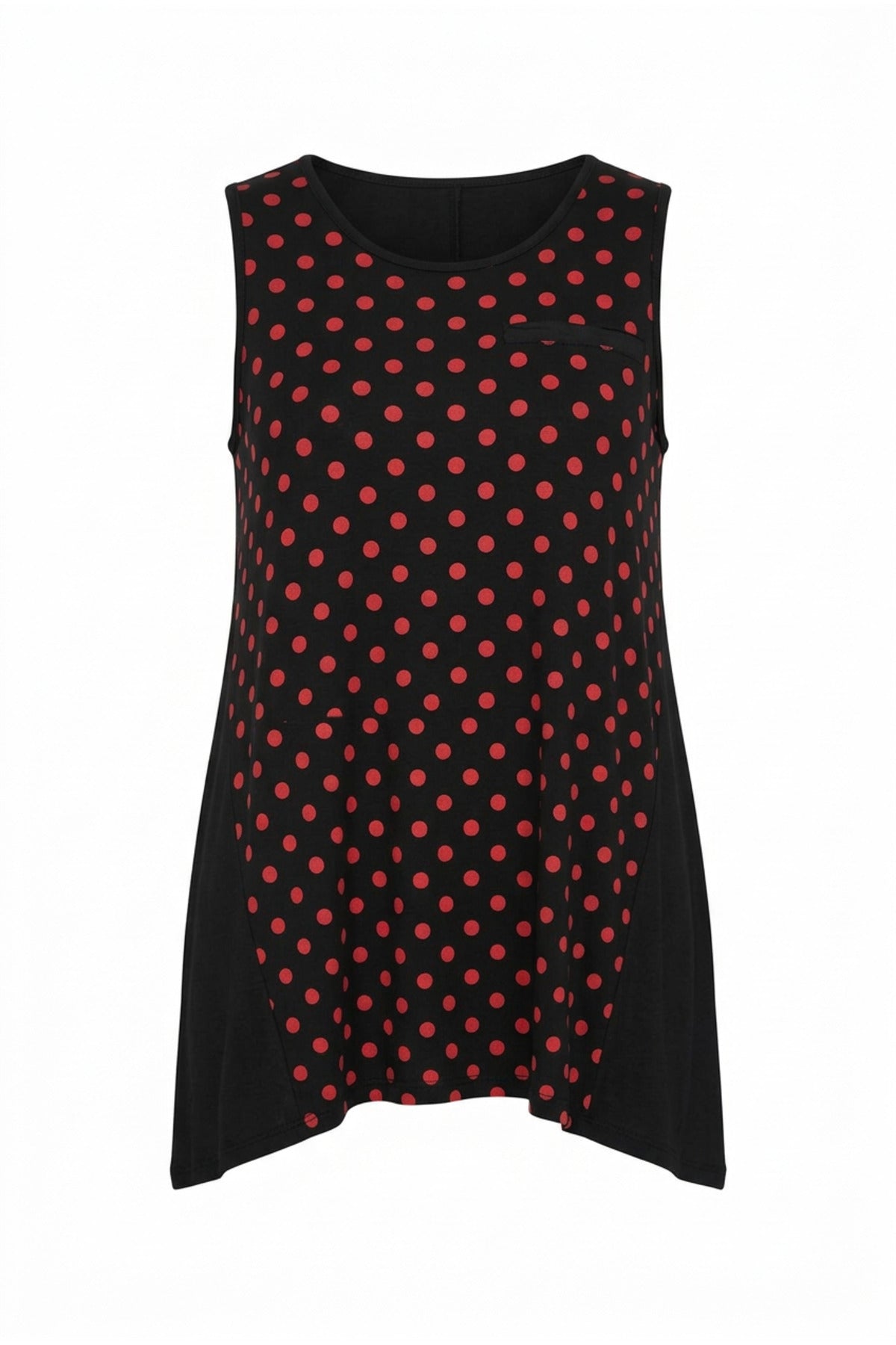 Plus Size Front Polka Dot Sleeveless Blouse