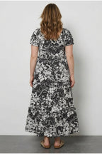 Plus Size Shirred Neck Elasticated Waist Long Dress
