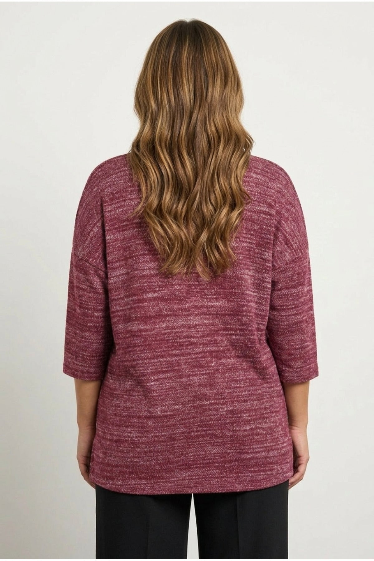 Plus Size Crew Neck Half Sleeve Button Detailed Sweatshirt