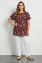 Plus Size Short Sleeve Crew Neck Printed T-shirt