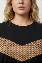 Plus Size Crew Neck Long Sleeve Front Printed Sweatshirt