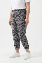 Plus Size Patterned Harem Pants with Elasticated Waist and Cuffs and Pockets