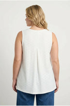 Plus Size Sleeveless V-Neck Flared Hem Blouse