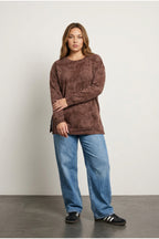Plus Size Long Sleeve Crew Neck Front Pocket Patterned Sweatshirt
