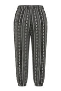 Plus Size Elastic Waist Pocketed Patterned Harem Pants