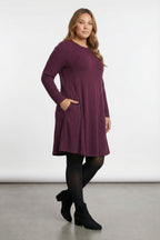 Plus Size Purple Soft Touch Pocketed Tunic Dress
